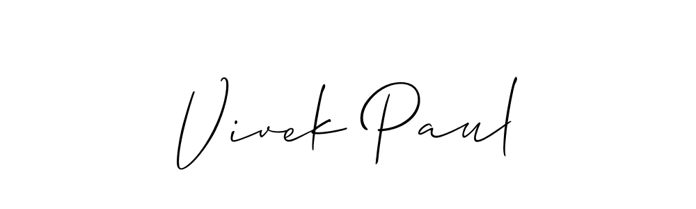 Make a short Vivek Paul signature style. Manage your documents anywhere anytime using Allison_Script. Create and add eSignatures, submit forms, share and send files easily. Vivek Paul signature style 2 images and pictures png