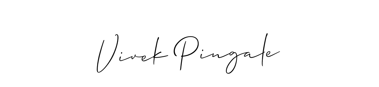 You should practise on your own different ways (Allison_Script) to write your name (Vivek Pingale) in signature. don't let someone else do it for you. Vivek Pingale signature style 2 images and pictures png