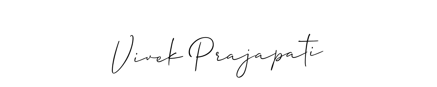 It looks lik you need a new signature style for name Vivek Prajapati. Design unique handwritten (Allison_Script) signature with our free signature maker in just a few clicks. Vivek Prajapati signature style 2 images and pictures png