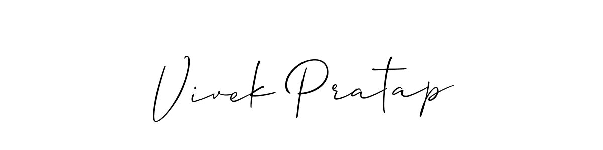 Allison_Script is a professional signature style that is perfect for those who want to add a touch of class to their signature. It is also a great choice for those who want to make their signature more unique. Get Vivek Pratap name to fancy signature for free. Vivek Pratap signature style 2 images and pictures png