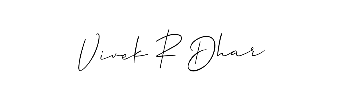 Here are the top 10 professional signature styles for the name Vivek R Dhar. These are the best autograph styles you can use for your name. Vivek R Dhar signature style 2 images and pictures png
