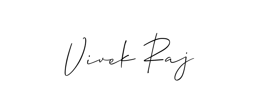 if you are searching for the best signature style for your name Vivek Raj. so please give up your signature search. here we have designed multiple signature styles  using Allison_Script. Vivek Raj signature style 2 images and pictures png