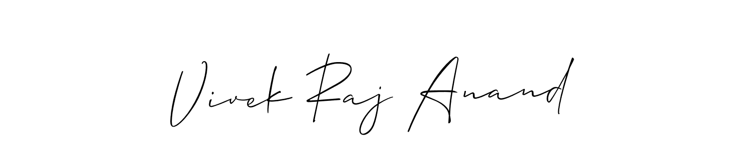 It looks lik you need a new signature style for name Vivek Raj Anand. Design unique handwritten (Allison_Script) signature with our free signature maker in just a few clicks. Vivek Raj Anand signature style 2 images and pictures png