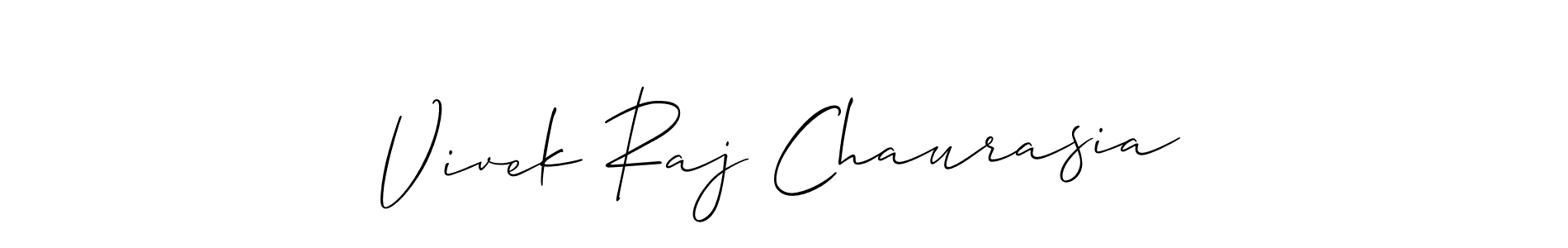 Make a beautiful signature design for name Vivek Raj Chaurasia. With this signature (Allison_Script) style, you can create a handwritten signature for free. Vivek Raj Chaurasia signature style 2 images and pictures png