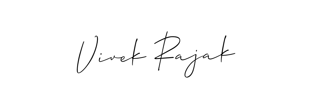 Vivek Rajak stylish signature style. Best Handwritten Sign (Allison_Script) for my name. Handwritten Signature Collection Ideas for my name Vivek Rajak. Vivek Rajak signature style 2 images and pictures png