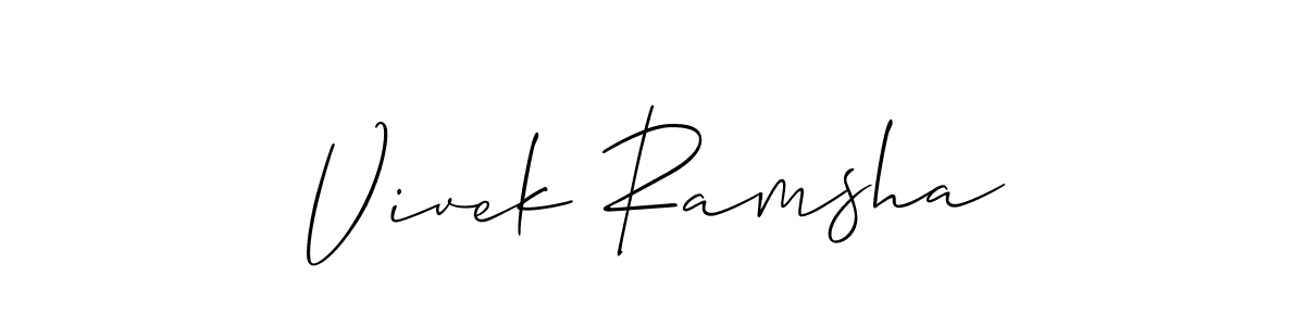 How to Draw Vivek Ramsha signature style? Allison_Script is a latest design signature styles for name Vivek Ramsha. Vivek Ramsha signature style 2 images and pictures png