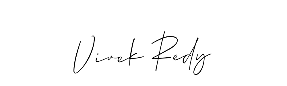 This is the best signature style for the Vivek Redy name. Also you like these signature font (Allison_Script). Mix name signature. Vivek Redy signature style 2 images and pictures png