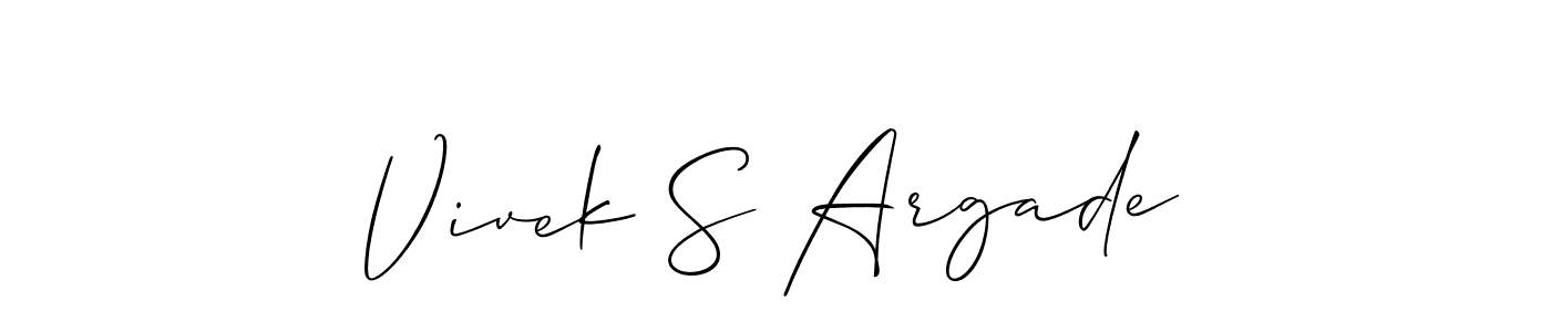 Design your own signature with our free online signature maker. With this signature software, you can create a handwritten (Allison_Script) signature for name Vivek S Argade. Vivek S Argade signature style 2 images and pictures png