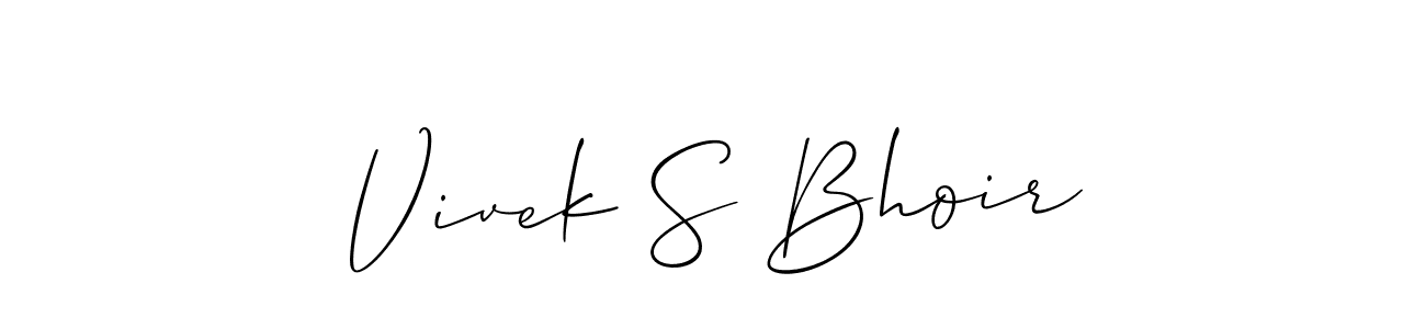 if you are searching for the best signature style for your name Vivek S Bhoir. so please give up your signature search. here we have designed multiple signature styles  using Allison_Script. Vivek S Bhoir signature style 2 images and pictures png