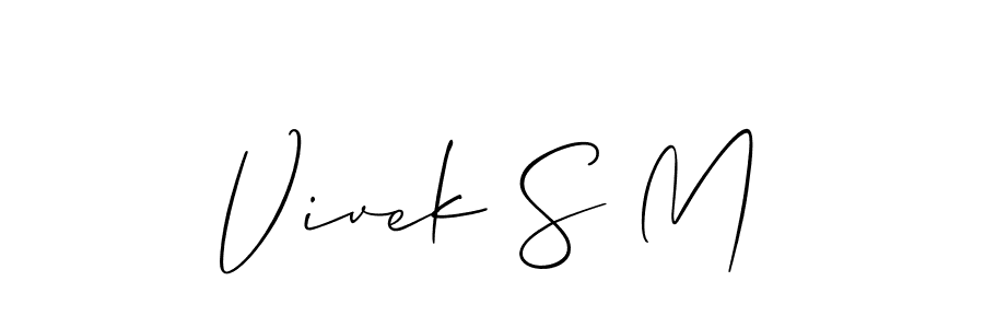 You can use this online signature creator to create a handwritten signature for the name Vivek S M. This is the best online autograph maker. Vivek S M signature style 2 images and pictures png