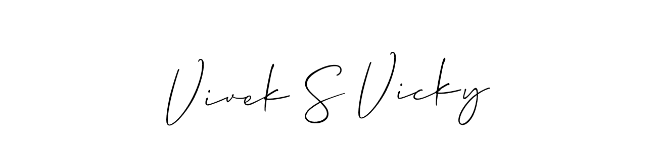 You can use this online signature creator to create a handwritten signature for the name Vivek S Vicky. This is the best online autograph maker. Vivek S Vicky signature style 2 images and pictures png