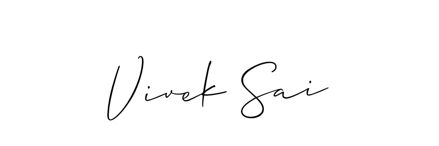 Also You can easily find your signature by using the search form. We will create Vivek Sai name handwritten signature images for you free of cost using Allison_Script sign style. Vivek Sai signature style 2 images and pictures png