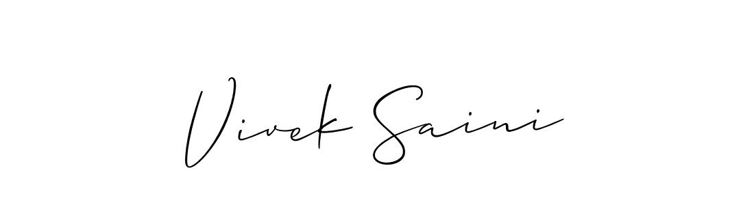 The best way (Allison_Script) to make a short signature is to pick only two or three words in your name. The name Vivek Saini include a total of six letters. For converting this name. Vivek Saini signature style 2 images and pictures png