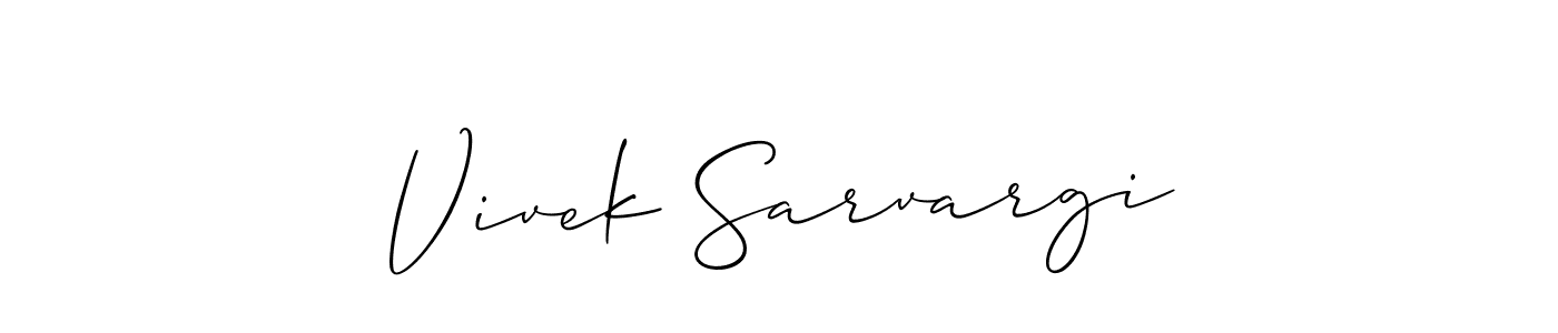 Make a beautiful signature design for name Vivek Sarvargi. With this signature (Allison_Script) style, you can create a handwritten signature for free. Vivek Sarvargi signature style 2 images and pictures png
