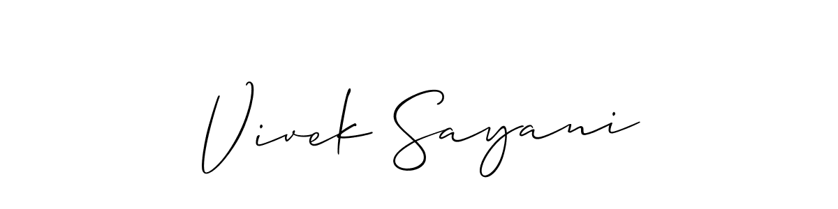 Allison_Script is a professional signature style that is perfect for those who want to add a touch of class to their signature. It is also a great choice for those who want to make their signature more unique. Get Vivek Sayani name to fancy signature for free. Vivek Sayani signature style 2 images and pictures png
