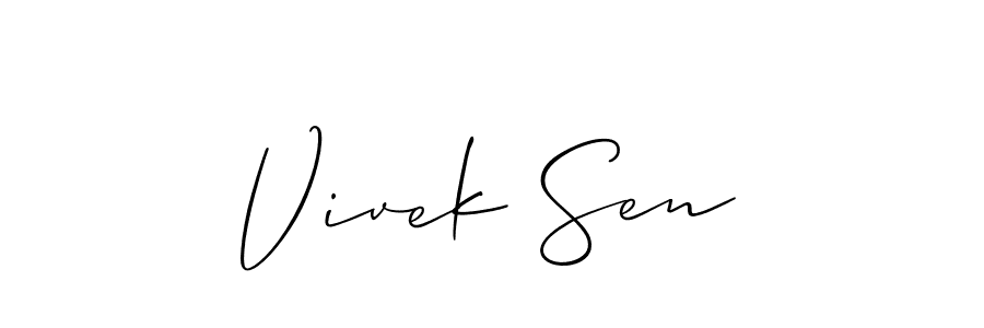 Create a beautiful signature design for name Vivek Sen. With this signature (Allison_Script) fonts, you can make a handwritten signature for free. Vivek Sen signature style 2 images and pictures png