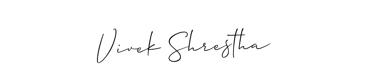 Make a short Vivek Shrestha signature style. Manage your documents anywhere anytime using Allison_Script. Create and add eSignatures, submit forms, share and send files easily. Vivek Shrestha signature style 2 images and pictures png