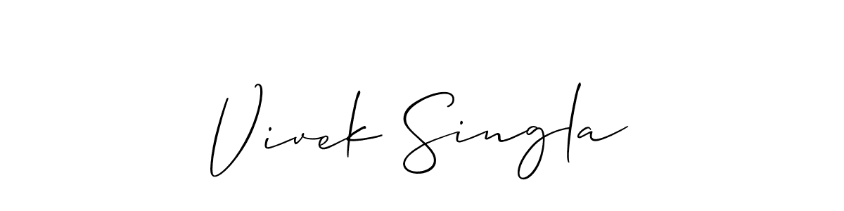 It looks lik you need a new signature style for name Vivek Singla. Design unique handwritten (Allison_Script) signature with our free signature maker in just a few clicks. Vivek Singla signature style 2 images and pictures png