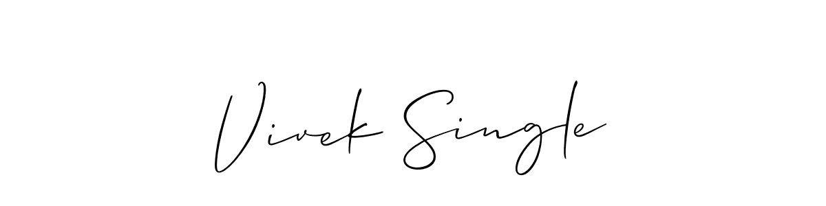 Create a beautiful signature design for name Vivek Single. With this signature (Allison_Script) fonts, you can make a handwritten signature for free. Vivek Single signature style 2 images and pictures png