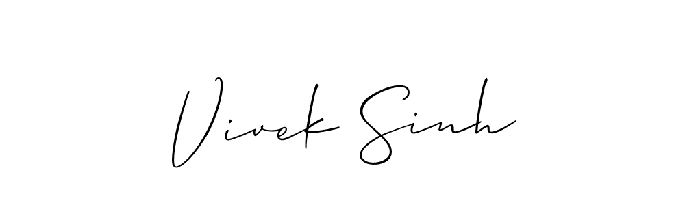 Make a beautiful signature design for name Vivek Sinh. With this signature (Allison_Script) style, you can create a handwritten signature for free. Vivek Sinh signature style 2 images and pictures png