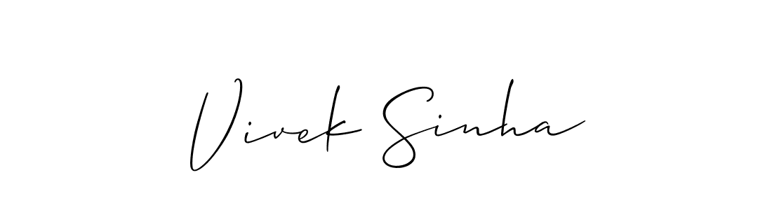 Use a signature maker to create a handwritten signature online. With this signature software, you can design (Allison_Script) your own signature for name Vivek Sinha. Vivek Sinha signature style 2 images and pictures png