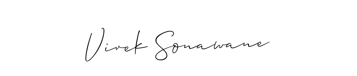 Also we have Vivek Sonawane name is the best signature style. Create professional handwritten signature collection using Allison_Script autograph style. Vivek Sonawane signature style 2 images and pictures png