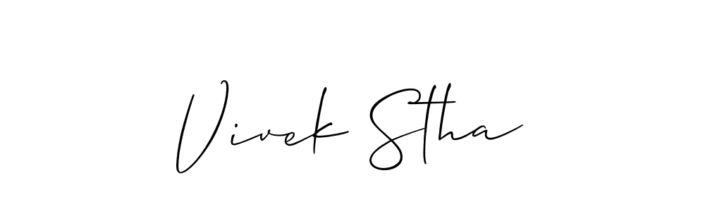 Design your own signature with our free online signature maker. With this signature software, you can create a handwritten (Allison_Script) signature for name Vivek Stha. Vivek Stha signature style 2 images and pictures png