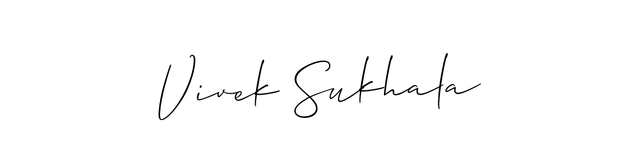 Vivek Sukhala stylish signature style. Best Handwritten Sign (Allison_Script) for my name. Handwritten Signature Collection Ideas for my name Vivek Sukhala. Vivek Sukhala signature style 2 images and pictures png