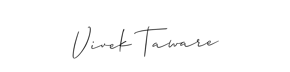 Make a beautiful signature design for name Vivek Taware. With this signature (Allison_Script) style, you can create a handwritten signature for free. Vivek Taware signature style 2 images and pictures png