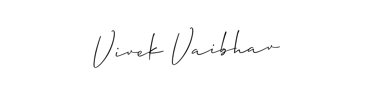 if you are searching for the best signature style for your name Vivek Vaibhav. so please give up your signature search. here we have designed multiple signature styles  using Allison_Script. Vivek Vaibhav signature style 2 images and pictures png