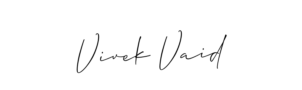 Make a short Vivek Vaid signature style. Manage your documents anywhere anytime using Allison_Script. Create and add eSignatures, submit forms, share and send files easily. Vivek Vaid signature style 2 images and pictures png