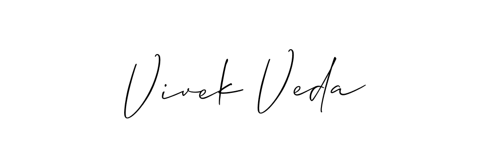 Make a beautiful signature design for name Vivek Veda. With this signature (Allison_Script) style, you can create a handwritten signature for free. Vivek Veda signature style 2 images and pictures png