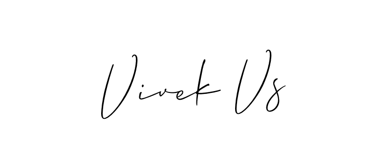 Also You can easily find your signature by using the search form. We will create Vivek Vs name handwritten signature images for you free of cost using Allison_Script sign style. Vivek Vs signature style 2 images and pictures png