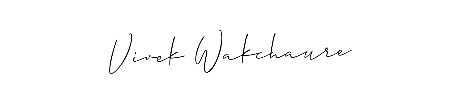 Also You can easily find your signature by using the search form. We will create Vivek Wakchaure name handwritten signature images for you free of cost using Allison_Script sign style. Vivek Wakchaure signature style 2 images and pictures png