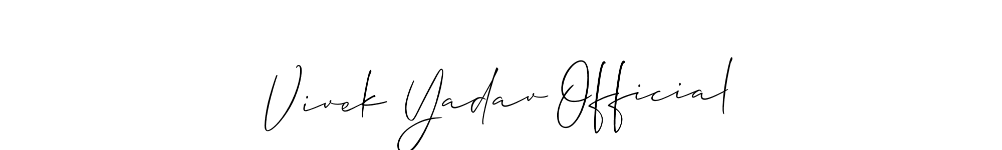 Also You can easily find your signature by using the search form. We will create Vivek Yadav Official name handwritten signature images for you free of cost using Allison_Script sign style. Vivek Yadav Official signature style 2 images and pictures png