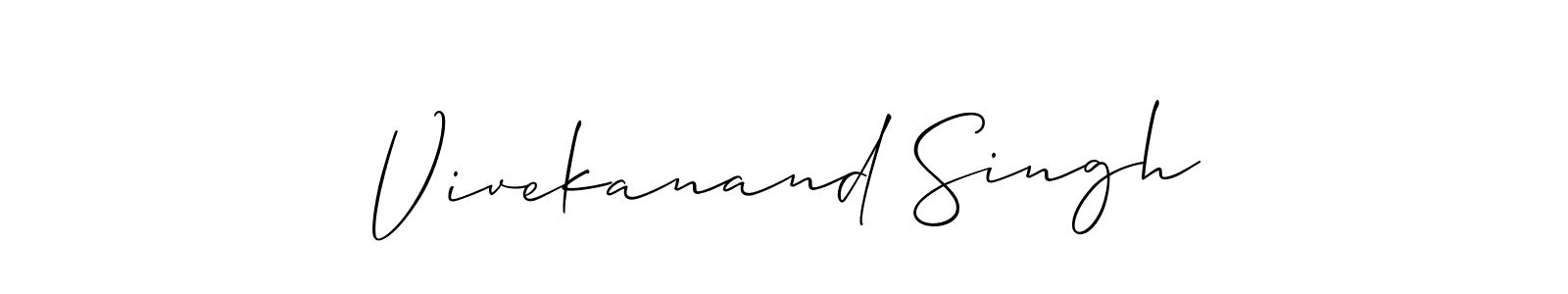 This is the best signature style for the Vivekanand Singh name. Also you like these signature font (Allison_Script). Mix name signature. Vivekanand Singh signature style 2 images and pictures png