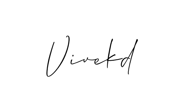 Vivekd stylish signature style. Best Handwritten Sign (Allison_Script) for my name. Handwritten Signature Collection Ideas for my name Vivekd. Vivekd signature style 2 images and pictures png