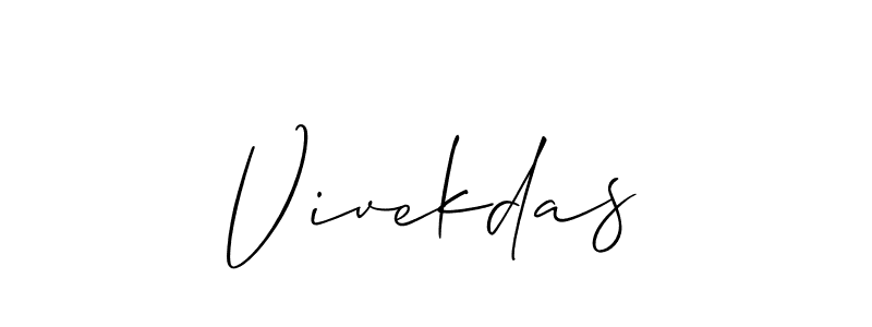 Make a beautiful signature design for name Vivekdas. With this signature (Allison_Script) style, you can create a handwritten signature for free. Vivekdas signature style 2 images and pictures png