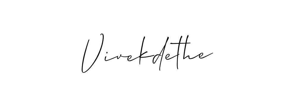 Create a beautiful signature design for name Vivekdethe. With this signature (Allison_Script) fonts, you can make a handwritten signature for free. Vivekdethe signature style 2 images and pictures png