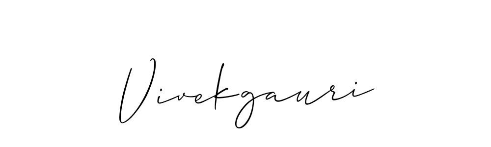 How to make Vivekgauri name signature. Use Allison_Script style for creating short signs online. This is the latest handwritten sign. Vivekgauri signature style 2 images and pictures png