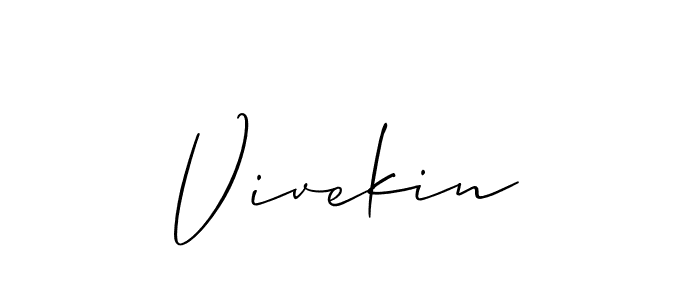 How to Draw Vivekin signature style? Allison_Script is a latest design signature styles for name Vivekin. Vivekin signature style 2 images and pictures png