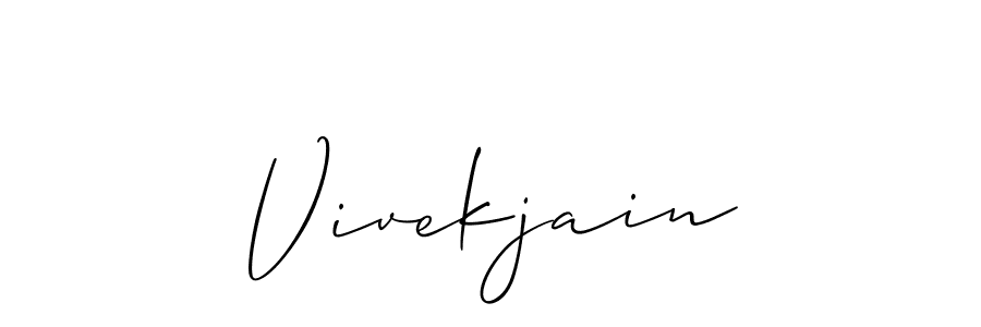 How to make Vivekjain name signature. Use Allison_Script style for creating short signs online. This is the latest handwritten sign. Vivekjain signature style 2 images and pictures png