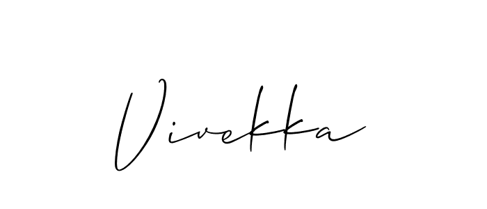 You should practise on your own different ways (Allison_Script) to write your name (Vivekka) in signature. don't let someone else do it for you. Vivekka signature style 2 images and pictures png