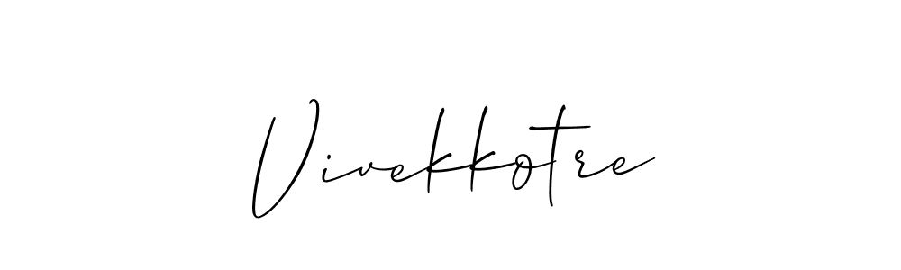 How to make Vivekkotre name signature. Use Allison_Script style for creating short signs online. This is the latest handwritten sign. Vivekkotre signature style 2 images and pictures png
