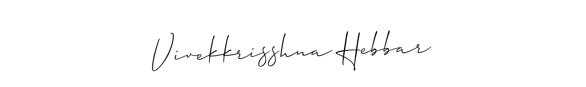 Make a beautiful signature design for name Vivekkrisshna Hebbar. With this signature (Allison_Script) style, you can create a handwritten signature for free. Vivekkrisshna Hebbar signature style 2 images and pictures png