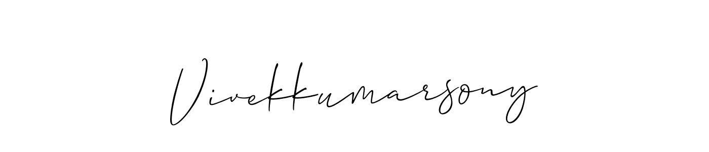 Make a beautiful signature design for name Vivekkumarsony. With this signature (Allison_Script) style, you can create a handwritten signature for free. Vivekkumarsony signature style 2 images and pictures png