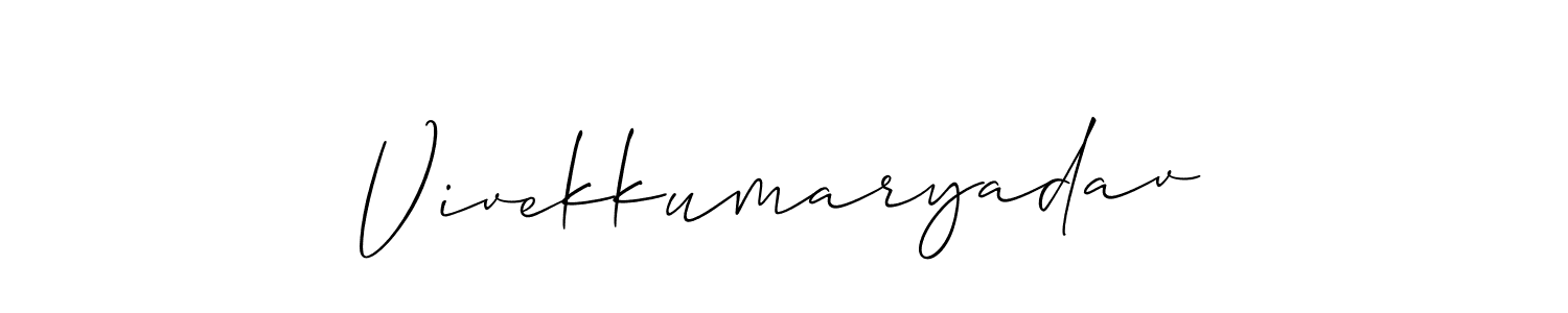 Also we have Vivekkumaryadav name is the best signature style. Create professional handwritten signature collection using Allison_Script autograph style. Vivekkumaryadav signature style 2 images and pictures png