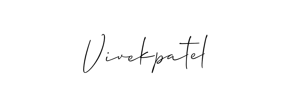 How to make Vivekpatel name signature. Use Allison_Script style for creating short signs online. This is the latest handwritten sign. Vivekpatel signature style 2 images and pictures png