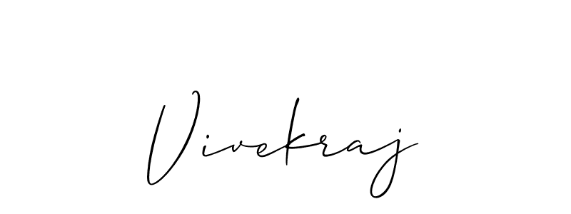 How to make Vivekraj name signature. Use Allison_Script style for creating short signs online. This is the latest handwritten sign. Vivekraj signature style 2 images and pictures png