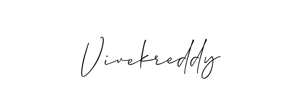 How to make Vivekreddy name signature. Use Allison_Script style for creating short signs online. This is the latest handwritten sign. Vivekreddy signature style 2 images and pictures png